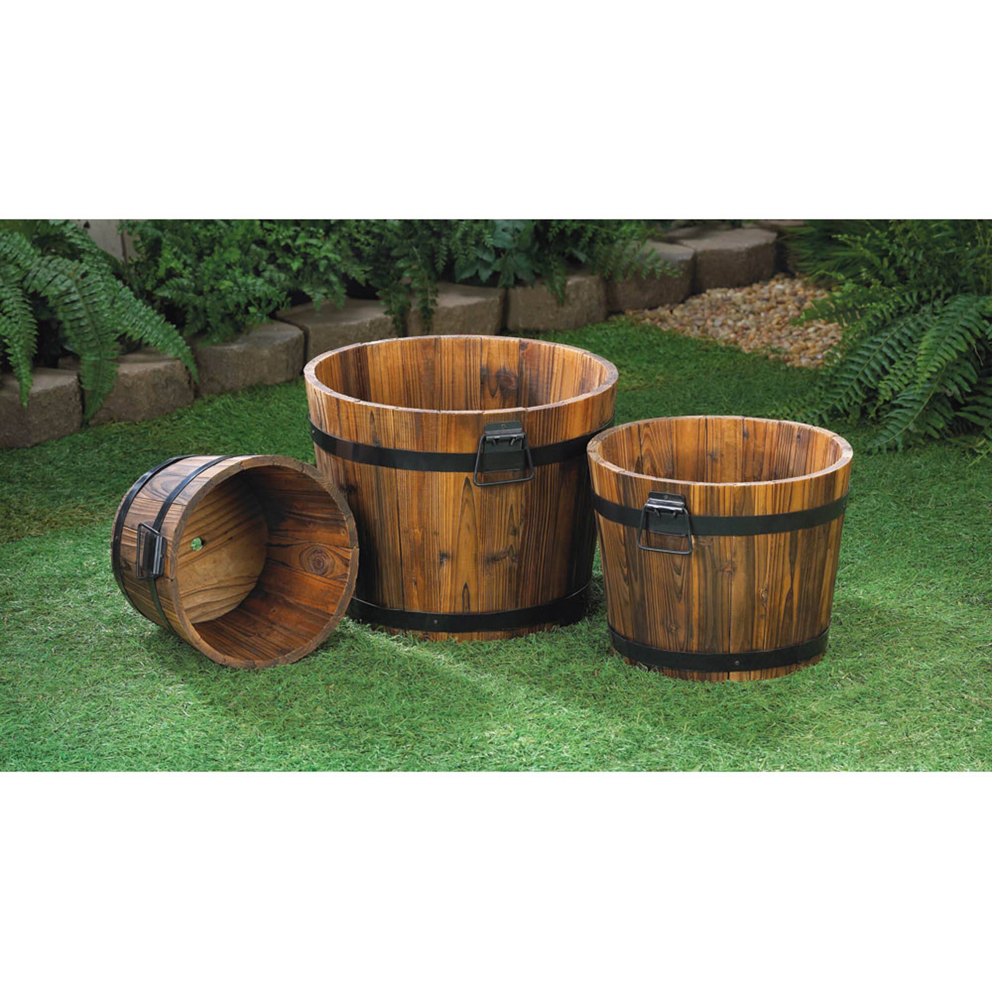 3 Apple Barrel Planters Set